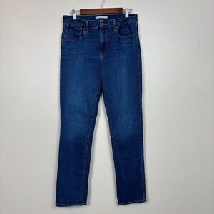 Levis Jeans Womens 31 Blue 724 High Rise Straight Dark Wash‎ Stretch Denim